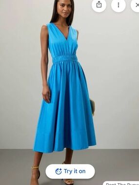 Roksanda V-Neck Sleeveless Midi Dress size 12